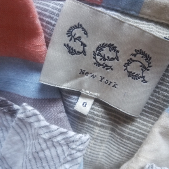 2 for $15 🎈SALE! Sea New York Plaid Ruffle Cold Shoulder Top 0 - Picture 9 of 12